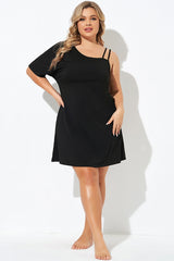 Black One Strappy Sleeve Cover Up