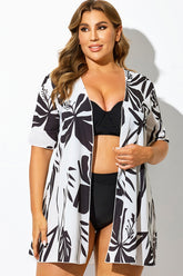 Loose Graphic Print Short Sleeve Cover Up