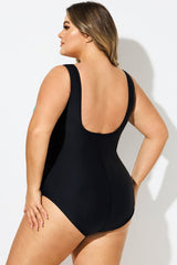 Plus Size Floral Print Sport One Piece Swimsuit
