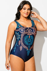 Beach Printed Sport One Piece Swimsuit
