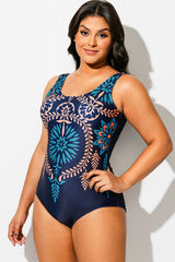 Beach Printed Sport One Piece Swimsuit