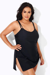 Black Classic Adjustable Stretch Straps One Piece Swimsuit