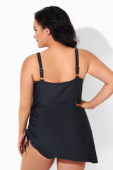 Black Classic Adjustable Stretch Straps One Piece Swimsuit