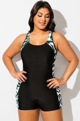 Slim Fit Round Neck One Piece Swimsuit