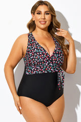 Strawberry Print V-Neck One Piece Swimsuit