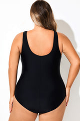 Green Contrast Colorblock Skinny One Piece Swimsuit