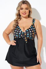 Graceful Tie Front Sweetheart Neckline Swimdress