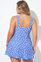 Floral Printed Tie Front V-Neck Swimdress