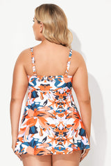 Sweetheart neckline Flower Backless Tie Front Swimdress