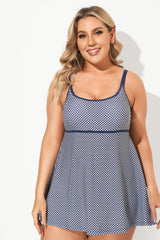 Polka Dot Double Lingerie Straps Swimdress