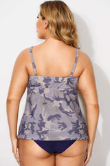 Camo Sweetheart Neckline Tummy Control Vintage Tankini Top