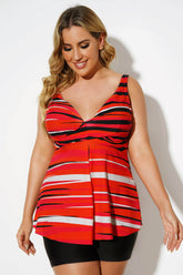 V-Neck Tummy Control Flyaway Tankini Top