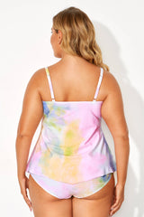 Rhythm Scarf Bandeau Tie Dye Tankini Top