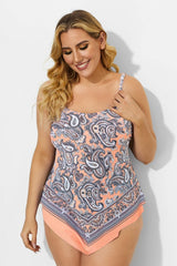 Printed Scarf Bandeau Tankini Top for Lady