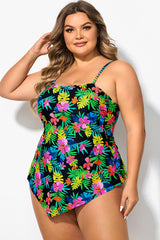 Floral Print Scarf Bandeau Vintage Women Tankini Top
