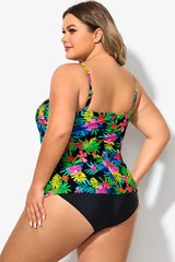Floral Print Scarf Bandeau Vintage Women Tankini Top
