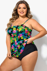 Floral Print Scarf Bandeau Vintage Women Tankini Top