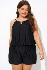 Black High Neck Fashion Tankini Top