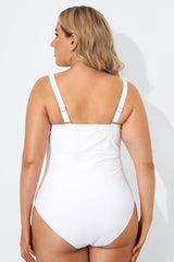 White Fringe One-Piece Swimsuits for Lady