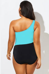 Vintage Mesh One Shoulder One Piece Swimsuit