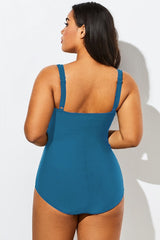 Blue Sweetheart Neckline Women One Piece Swimsuit