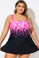 Gradient Print Square Neck Women Stylish Swimdress