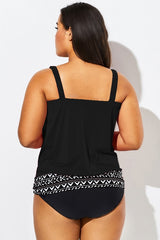 Black Scoopneck Tummy Control Tankini Top