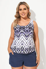 Tie Dye Zigzag Classic Lightweight Tankini Top