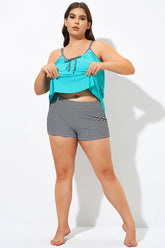 Women Stripe Full Coverage Swim Brief