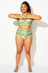 Plus Size Tropical Green High Waisted Bottom