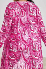 Gorgeous All Over Print Boho Three-Piece Swimsuit Set, Ruched Swim Top & Swim Shorts & Long Sleeve Cover Up