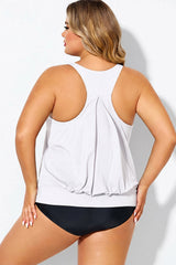 Plus Size "I'm Not Old" Owl Graphic Racerback Tankini Top