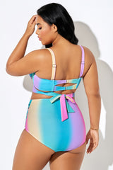 Multicolor Contrast G-Hook Closure Bikini Top