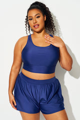 Plus Size Navy Cargo Back Bikini Top