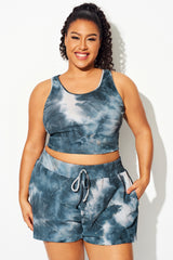 Tie-Dye Black & Grey Basic Bikini Top