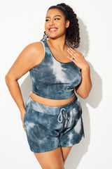 Tie-Dye Black & Grey Basic Bikini Top