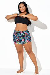 Floral & Leaf Print Mid-Rise Boxer Short
