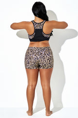Leopard Print Mid Waist Women Boxer Shorts