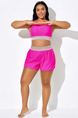 Plus Size Colorful ＆ Pink Short With Pockets