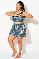 Tie-Dye Black & Grey Basic Bikini Short