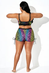 Colorful Floral Natural Waist Drawstring Boxer Shorts