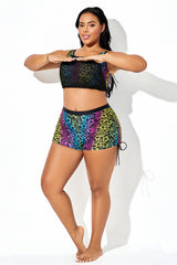 Colorful Floral Natural Waist Drawstring Boxer Shorts