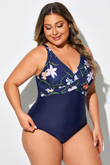 Multi Floral Print Adjustable Straps One Piece Swimsuit