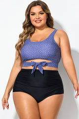 Freckle Dot Ardosia Long Line swim Bikini top