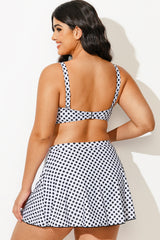 Black & White Check Knotted Crop Bikini Top