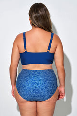 Blue Cross Front Wrap Mesh Bikini Top