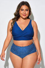 Blue Cross Front Wrap Mesh Bikini Top