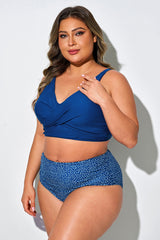 Blue Cross Front Wrap Mesh Bikini Top