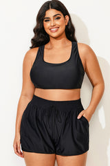 Plus Size Cut Out Back Racerback Bikini Top