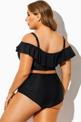 Plus Size Black Off Shoulder Bikini Top